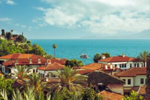 Kaleici, center of Antalya,Turkey. View of the roofs of old city Antalya.